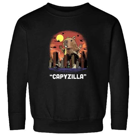 capybaras Pet Funny Kaiju Caybara Monster Rodent Capyzilla Sweatshirts