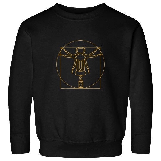 Wines Fun Funny Leonardo Da Vinci Vitruvian Man Wines Corkscrew Sweatshirts