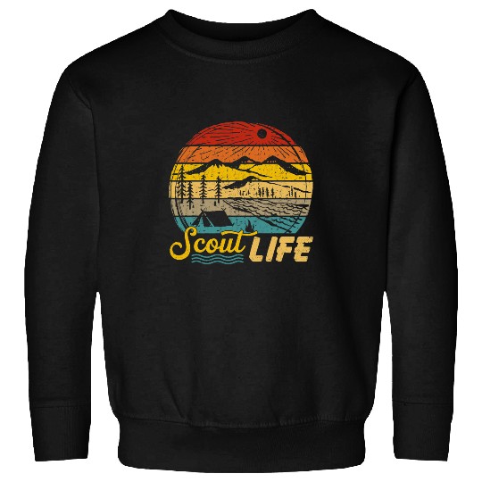 Scout Job Life Scouting Lovers Gifts Hiking Happy Camper 2 Sweatshirts