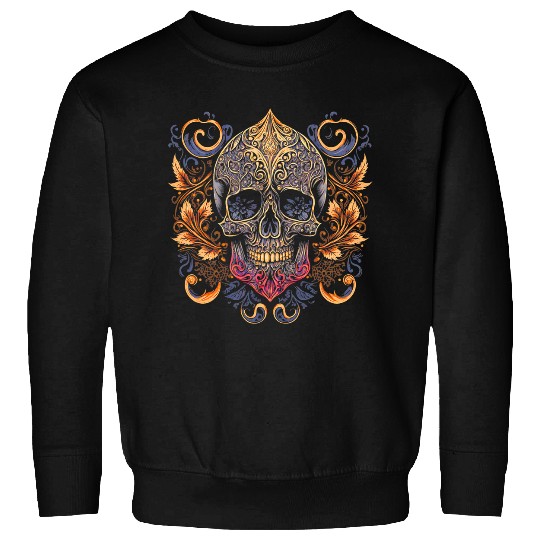 Beautiful Skull Flowers Roses Artistic Tattoo Rock Roll 9 Sweatshirts