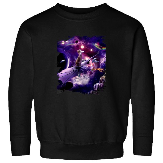 Dragon Pet Rainbow Space Cat On Dragon 1 Sweatshirts