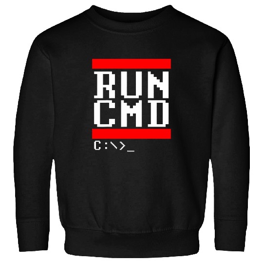 Funny Nerdy Run CMD DOS Command Prompt Computer Programmer Sweatshirts