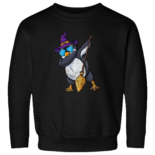 Penguin Pet Dabbings Witch Halloween Penguin Vintage Sweatshirts