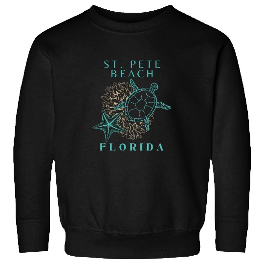 Turtle Pet Coral Starfish St Pete Beach Florida Sweatshirts