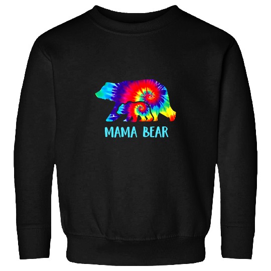 Bear Pet Mama Bear Tie Dye Glasses Mom Life Mothers Day Womens Girls 2 Sweatshirts