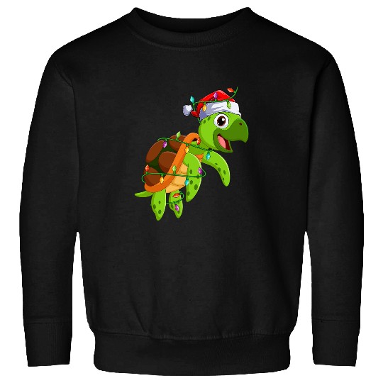 Turtle Pet Animal Lover xmass Santa Hat Sea Turtle Christmas Sweatshirts