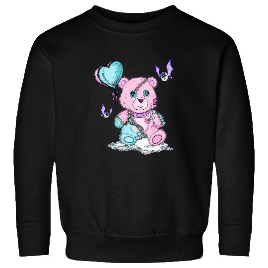 Bear Pet Gothic Pastel Teddy Bear Creepy Voodoo Bat 2 Sweatshirts