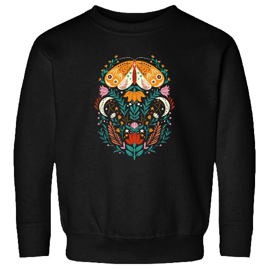 Celestial Moon Phases Luna Moth Insect Cottagecore Aesthetic Sweatshirts