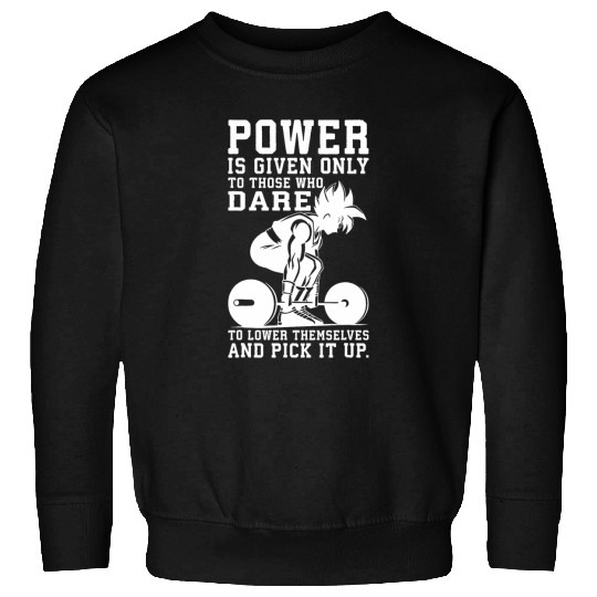 Power 2Train Insaiyan Anime Gym Fitness Workout Motivation Sweatshirts