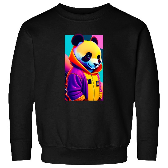 Panda Pet 60s Cartoon Style Panda Bear Underground Far Off Galaxy Sweatshirts
