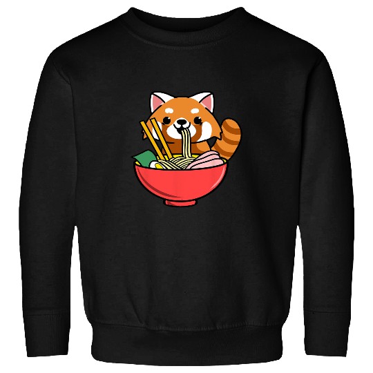 Panda Pet Red Panda Eating Ramen Sweatshirts