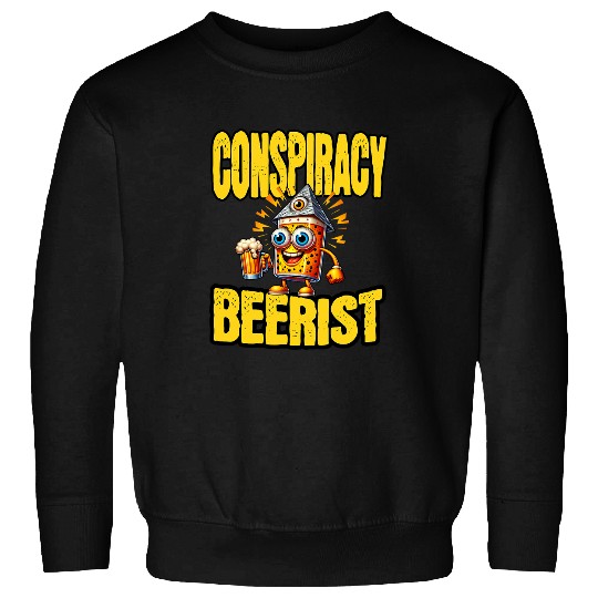 Beer Fun Conspiracy Brew Crew Discussing theories Over a Beer Mug Sweatshirts