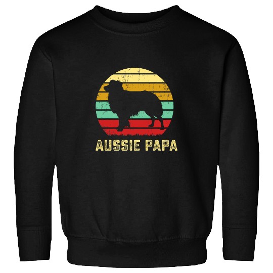 Cute Australian Shepherd Papa Gift Pet Aussie Papa Dog Dad Sweatshirts