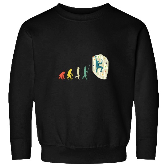 Climber Evolution of Climbing Boulder Bouldering Sweatshirts