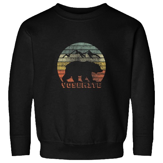 Bear Pet Yosemite Mountains Retro Sunset Bear Vintage Sweatshirts