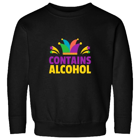 Beer Fun Contains Alcohol Mardi Gras Beer Bar Crawl Sweatshirts