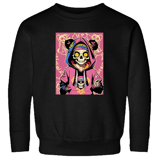 Chibi Skull in Graffiti Clothes Sweatshirts