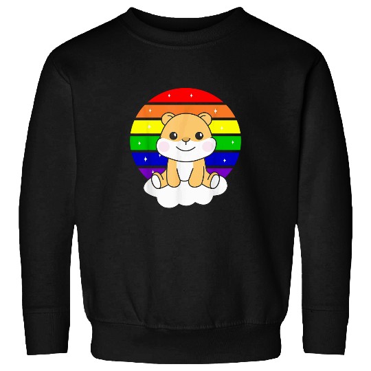 Hamster Pet Colorful Rainbow For Kids Cute Hamster Sweatshirts