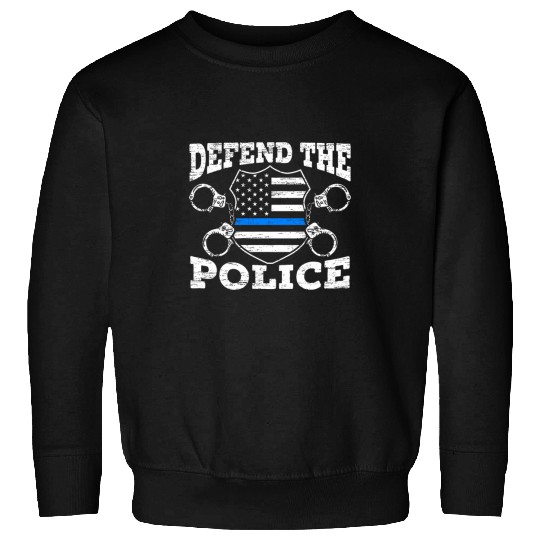 Defend The Police Thin Blue Line USA Flag Law Enforcement Sweatshirts