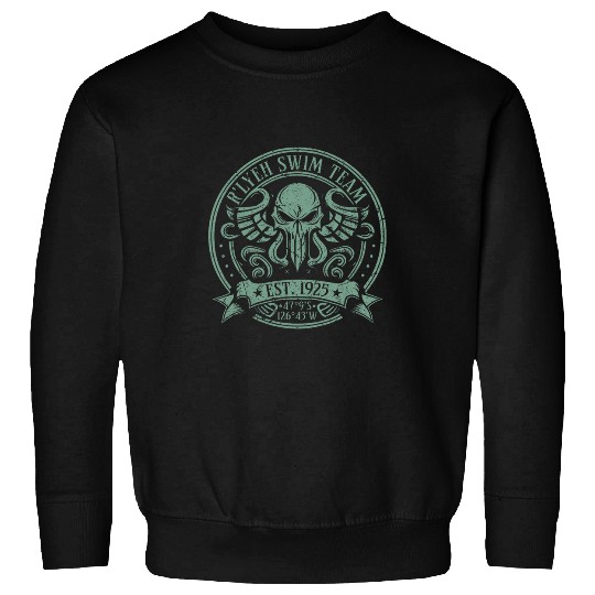 Cthulhu Rlyeh Swim Team Cosmic Horror Cthulhu Sweatshirts
