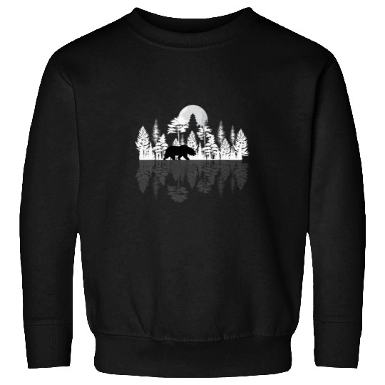 Bear Pet Outdoor Nature Wildlife Forest Animal Bear Full Moon Trees Sweatshirts