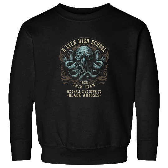 Cthulhu Rlyeh High School Swim Team Cosmic Horror Cthulhu Sweatshirts