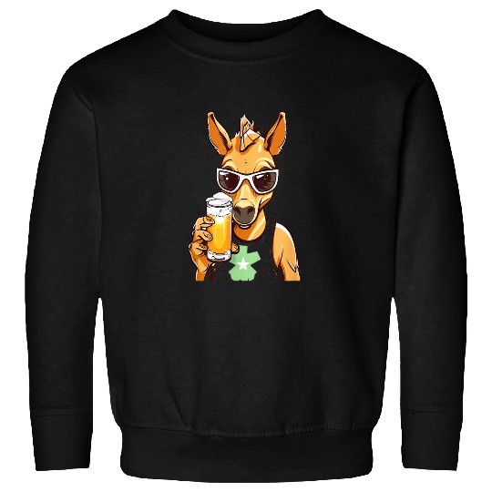 Beer Fun Horse Drinking Beer Wearing Sunglasses Equestrian Horses Sweatshirts