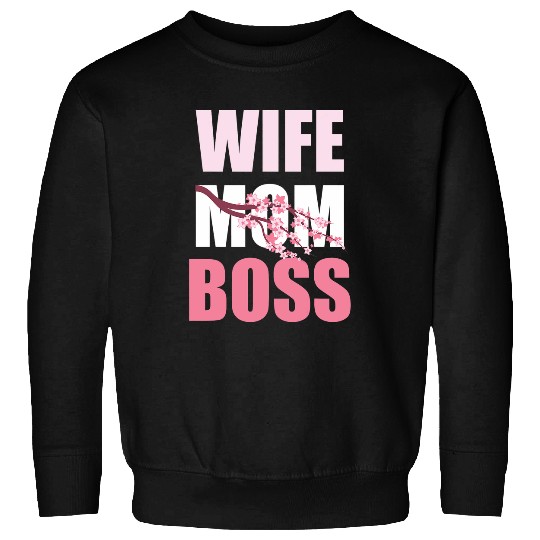 Cherry Blossom Wife Mother Boss Sakura Mothers Day Funny Mom Sweatshirts