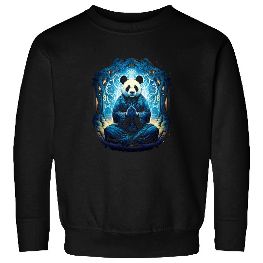 Panda Pet in yoga meditation position buddha pandas 6 Sweatshirts