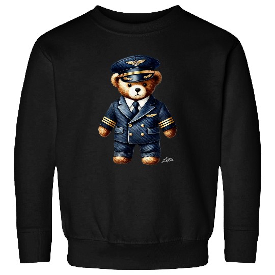 Bear Pet Preppy Airline Pilot Bear vintages Gilded Lillie Sweatshirts