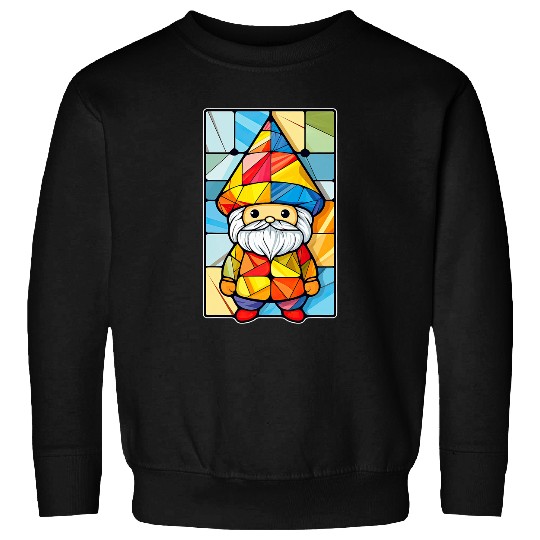 Cute Geometric Garden Gnome Stained Glass Sweatshirts