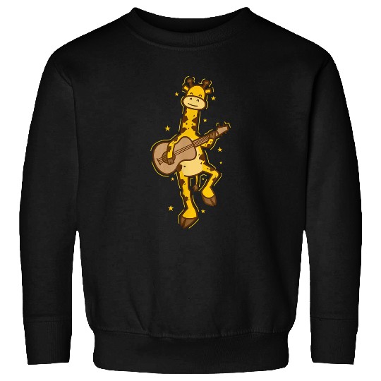 Giraffe Pet playing a Guitar Zoo Animal Park Sweatshirts