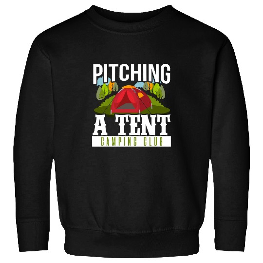 Camping Camper Pitching A Tent Sweatshirts