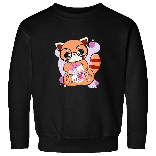 Panda Pet Strawberry Milk Red Panda Cute Chibi Anime Otaku Nu 2 Sweatshirts