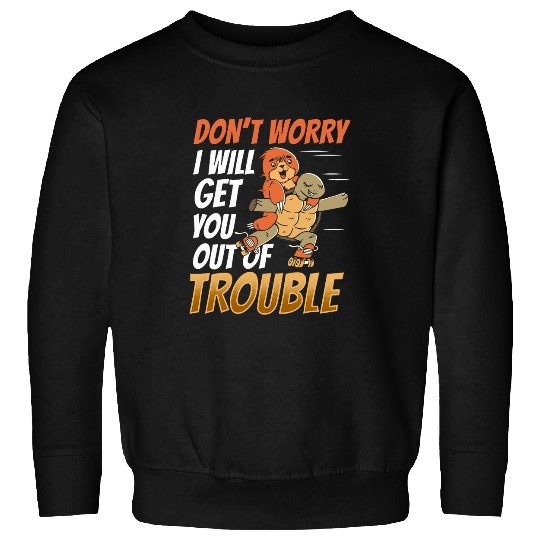 Sloth Pet Skating Friends Trouble Humor Cute Turtle Troublemaker Sloth Sweatshirts