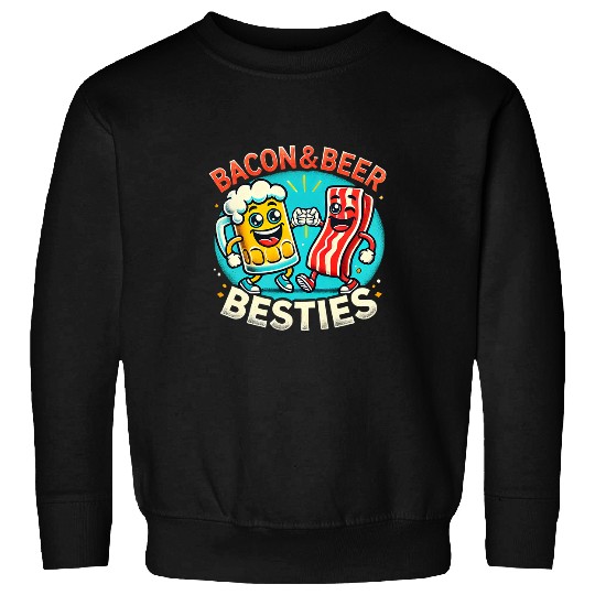 Beer Fun Bacon and Beer Besties Fun Sweatshirts