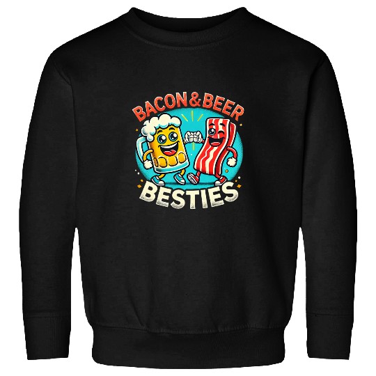 Beer Fun Bacon and Beer Besties Fun Sweatshirts