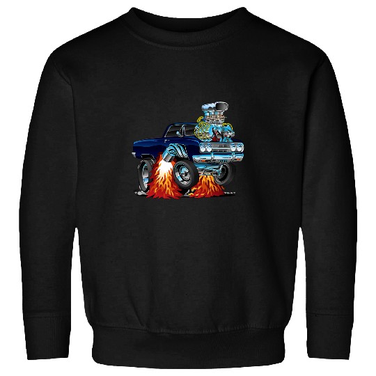 Classic Sixties Muscle Car Funny Dragster Hot Rod Cartoon Sweatshirts
