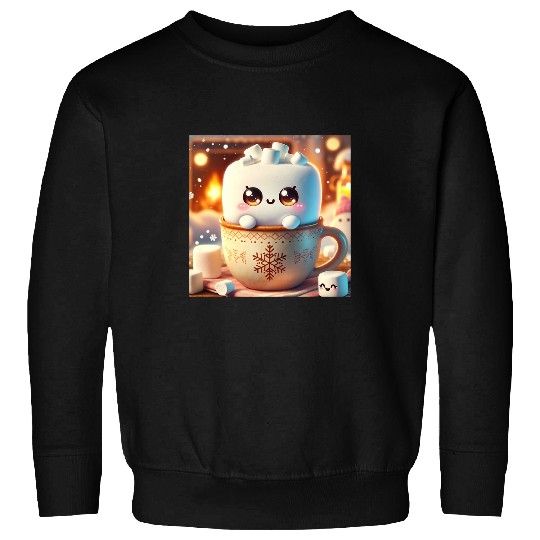 Coffee Fun Kawaii Christmas Marshmallow Christmas Coffee Festive Sweatshirts