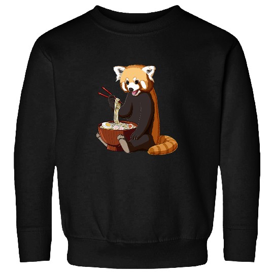 Panda Pet Japanese Noodles Kawaii Ramen Bowl Funny Red Panda Sweatshirts