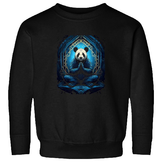 Panda Pet in yoga meditation position buddha pandas 2 Sweatshirts