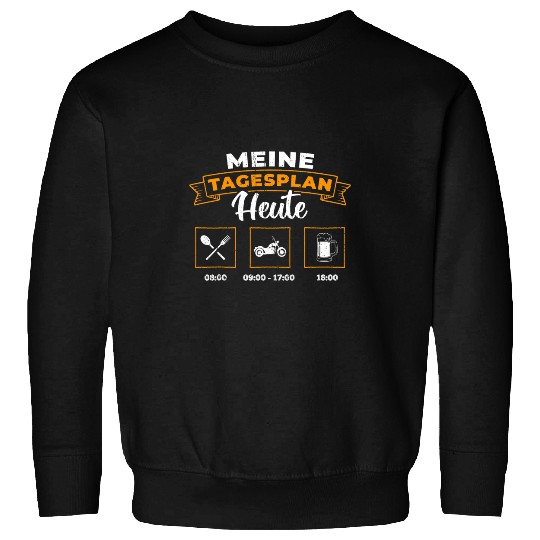 Beer Fun Cool Motorcycle Daily Schedule Beer Motorcyclist Saying Sweatshirts