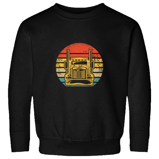 Retro Big Truck Driver Trucking vintages Trucker 3 Sweatshirts