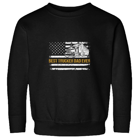 Mens vintages USA Trucker Dad Ever American Flag Fathers Day Sweatshirts