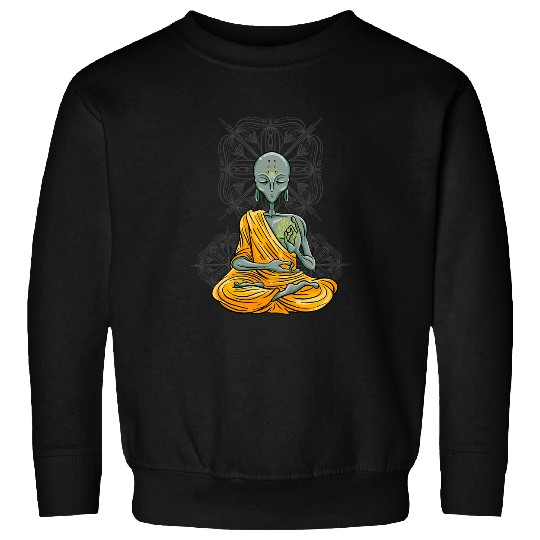 Funny Zen Alien Gift For Men Women Cool Buddha Yoga Lover Sweatshirts