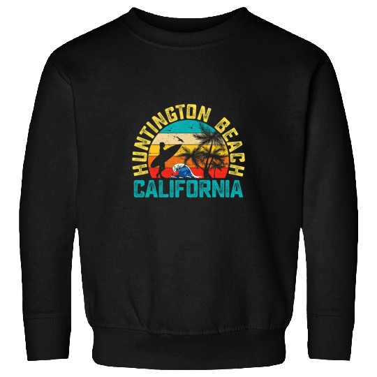 Huntington Beach californias Retro Surf Sunset Women Girl Sweatshirts