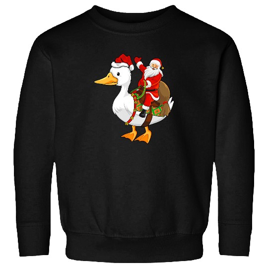 Duck Pet Bird Lover Santa Riding Duck Christmas 070 Sweatshirts