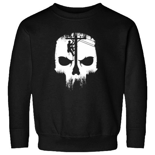 Lineman Worker Journeyman Skull Line Man Patriotic Labor Day Sweatshirts