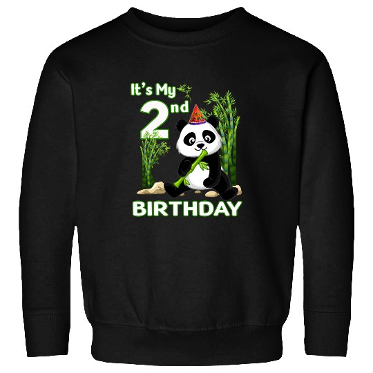 Panda Pet 2nd Birthday Gifts 2 Years Old Party Animal Panda Lover Sweatshirts