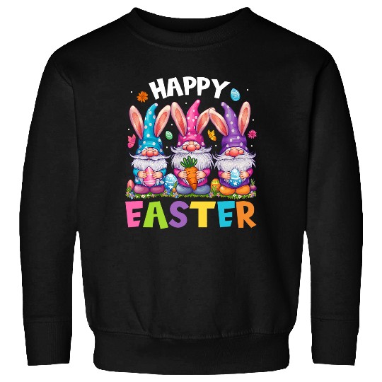 Happy Easter Day Rabbit Egg Hunting Easter Bunny Gnomes Sweatshirts